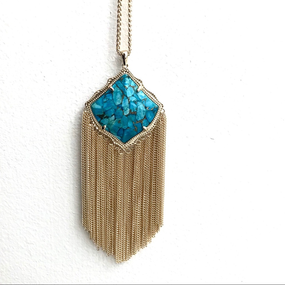 Kendra Scott Kingston Turquoise Tassel Necklace - Picture 4 of 7